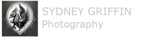 Griffin Photography Services logo - Black and white circular griffin emblem with powerful wings